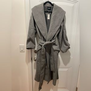 Express Shawl Lapel Wrap Coat Grey XL Never Worn Tags Attached Winter Coat